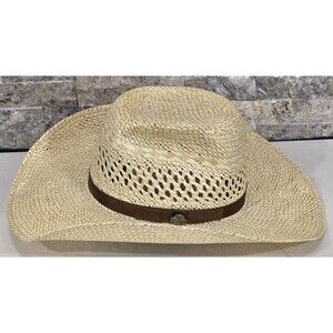Cavender's Collection Twisted Weave Straw Cowboy Hat  Natural Beige Men's Size S